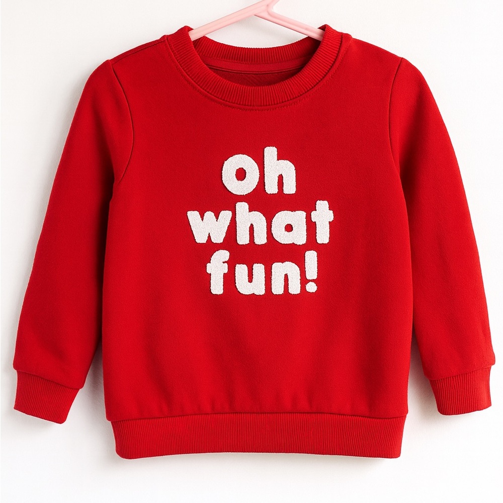 Petit Lem Red Sweatshirt with Playful Slogan